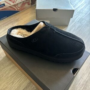 UGG Classic Black Suede Slip-Ons